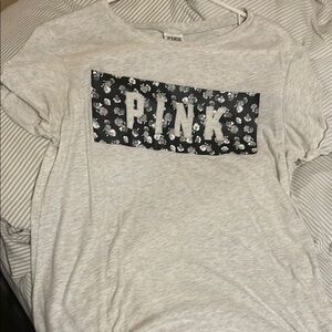 PINK Victoria's Secret Kids Graphic T-Shirt - Gray